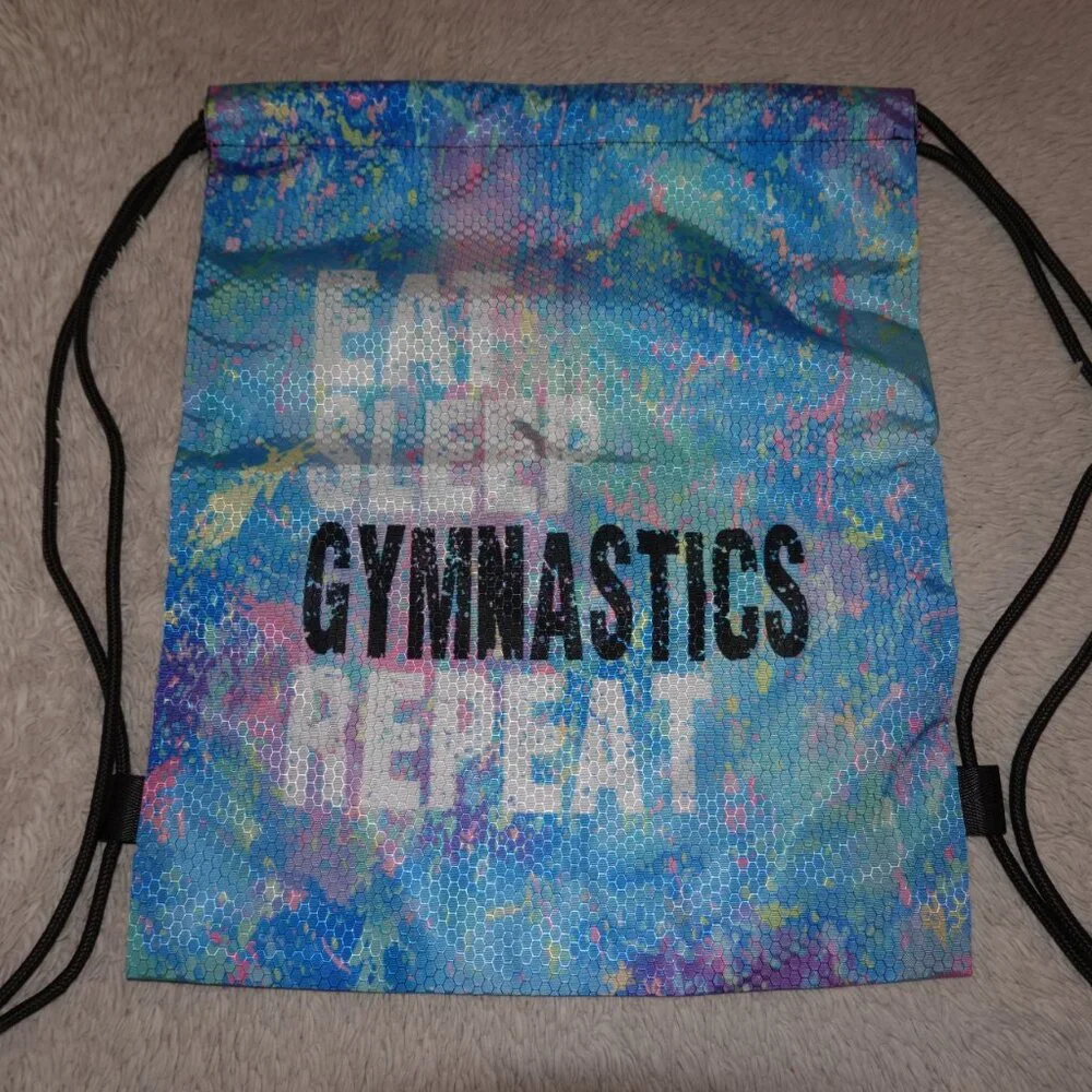 Drawstring Backpack Eat, Sleep, Gymnastics, Repeat, New Without Tags, NWOT